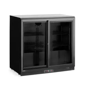 Arktic Bar cooler with 2 swing doors, 0 °C to 10 °C, 158 L, black - Copy