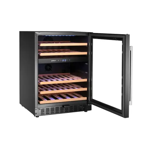 Arktic Chłodziarka na wino 46 butelek, 137 L, drzwi uchylne, Arktic 237106, 5 do 18°C, czarna