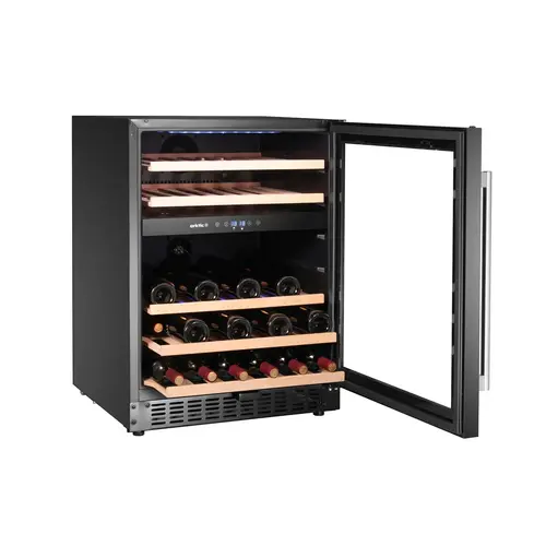 Arktic Chłodziarka na wino 46 butelek, 137 L, drzwi uchylne, Arktic 237106, 5 do 18°C, czarna