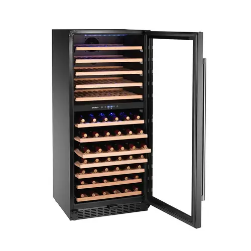 Arktic Chłodziarka na wino 91 butelek, 230 L, drzwi uchylne, Arktic 237113, 5 do 18°C, czarna
