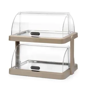 Hendi Two-tier buffet display case 355x480x(h)480 mm, with roll-top cover, rectangular, Hendi 871959