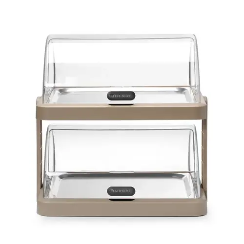 Hendi Witrynka bufetowa dwupoziomowa 355x480x(h)480 mm, z pokrywą roll-top, prostokątna, Hendi 871959