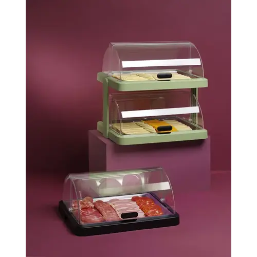 Hendi Witrynka bufetowa dwupoziomowa 355x480x(h)480 mm, z pokrywą roll-top, prostokątna, Hendi 871973 Hendi Witrynka bufetowa dwupoziomowa 355x480x(h)480 mm, z pokrywą roll-top, prostokątna, Hendi 871973