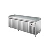 Asber 3-door pizza table, 581 L, 0 to 8°C, Asber ETP-7-225-40 HC GR, 2242 x 700 x 850 mm, side unit