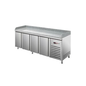 Asber Stół do pizzy 3-drzwiowy, 581 L, 0 do 8°C, Asber ETP-7-225-40 HC GR, 2242 x 700 x 850 mm, agregat boczny