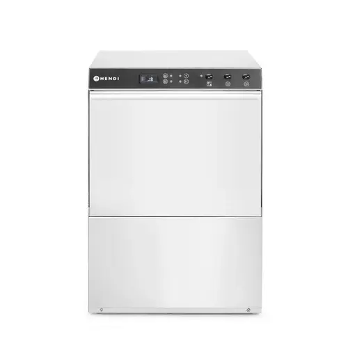 Hendi Zmywarka podblatowa do naczyń 500x500 mm, 30 Koszy/h, Hendi 237366, z dozownikiem nabłyszczacza, 4,9 kW, 400 V, 605x565x(h)830 mm