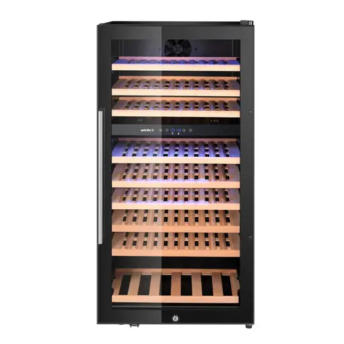Arktic Chłodziarka na wino 91 butelek, 230 L, drzwi uchylne, Arktic 237113, 5 do 18°C, czarna