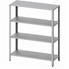 INOXI Regał magazynowy ze stali nierdzewnej 4 półki pełne, INOXI, 800x400x(h)1800 mm, skręcany