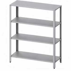 INOXI Regał magazynowy ze stali nierdzewnej 4 półki pełne, INOXI, 1000x600x(h)1800 mm, skręcany INOXI Regał magazynowy ze stali nierdzewnej 4 półki pełne, INOXI, 1000x600x(h)1800 mm, skręcany