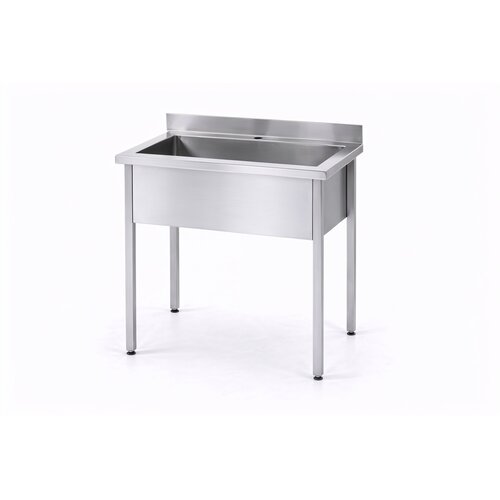 INOXI Stół z basenem jednokomorowym INOXI ECO LINE 800x600x(h)850 mm, skręcany