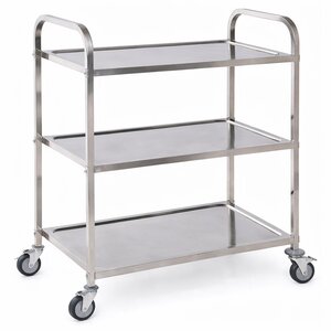 INOXI Wózek kelnerski 2-poziomowy, ze stali nierdzewnej INOXI, 705x405x(h)810mm, skręcany INOXI Wózek kelnerski 2-poziomowy, ze stali nierdzewnej INOXI, 705x405x(h)810mm, skręcany