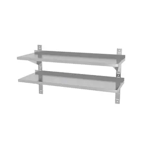 INOXI Półka wisząca przestawna podwójna, z dwiema konsolami INOXI 1000x300x(h)350mm INOXI Półka wisząca przestawna podwójna, z dwiema konsolami INOXI 1000x300x(h)350mm