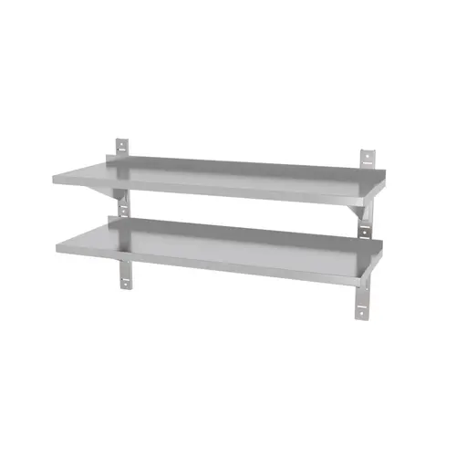 INOXI Półka wisząca przestawna podwójna, z dwiema konsolami INOXI 1000x300x(h)350mm INOXI Półka wisząca przestawna podwójna, z dwiema konsolami INOXI 1000x300x(h)350mm