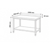 INOXI Stół przyścienny z półką INOXI 1000x700x(h)850mm, skręcany