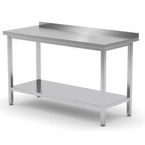 INOXI Work table with splashback and undershelf | 1500x600 mm - Copy