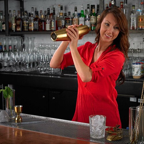 Barfly Shaker barmański 3-częściowy w stylu japońskim Diamond Lettice 700 ml antyczna miedź