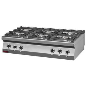 XXLselect Countertop Gas Cooker with 6 Burners, 36 kW