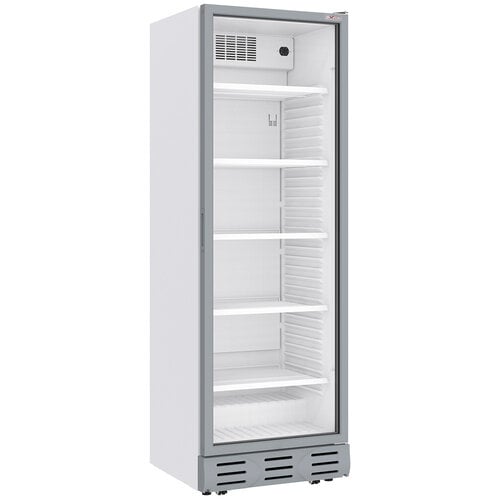Diverso Szafa chłodnicza przeszklona 382 L, od 1 do 9°C, Diverso WR-38CS-SW, 595x614x(h)1803 mm, agregat dolny, biała