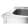INOXI Table with single-chamber pool - welded, dimensions 800x650x(H)850 mm