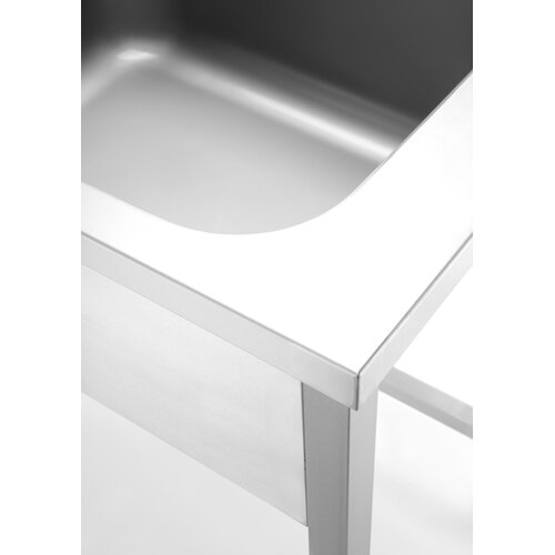 INOXI Stół z basenem jednokomorowym - wysokość komory h = 300 mm | 800x650 mm, INOXI 89-12666