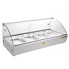 Buffalo Sale - Countertop warming display case 4x 1/3 GN, 0.5 kW, 30 to 90°C, with curved glass, silver