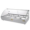 Buffalo Sale - Countertop warming display case 4x 1/3 GN, 0.5 kW, 30 to 90°C, with curved glass, silver
