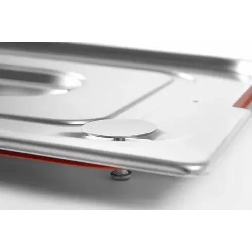 Hendi Sale - GN 1/1 stainless steel lid with seal and cutout for handles
