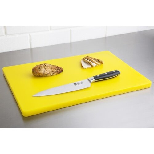 Hygiplas Extra Thick Low Density Polyethylene Cutting Board 450 x 300 mm Yellow - Copy