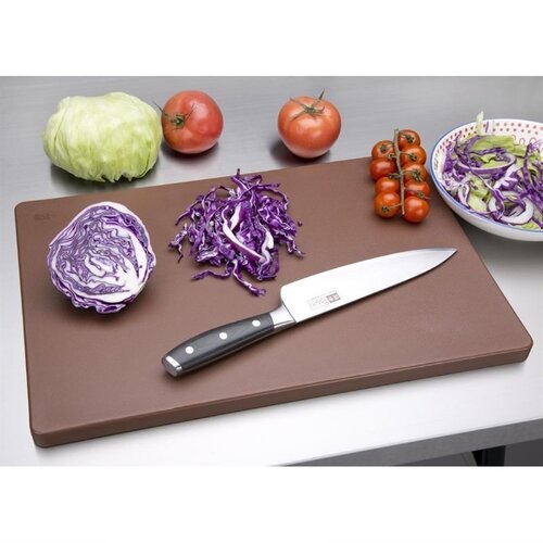 Hygiplas Extra Thick Low Density Polyethylene Cutting Board 450 x 300 mm Brown - Copy