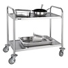 Vogue Stainless Steel 2 Tier Service Trolley 810 x 455 x 855 mm - Copy
