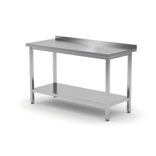 INOXI Stół przyścienny z półką | 600x600 mm, skręcany INOXI Stół przyścienny z półką | 600x600 mm, skręcany
