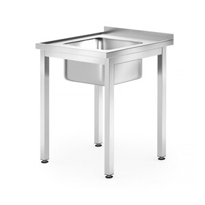 INOXI Stół ze zlewem bez półki | 600x600 mm, skręcany INOXI Stół ze zlewem bez półki | 600x600 mm, skręcany