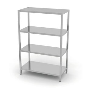 INOXI Regał magazynowy, 4 półki pełne | 1200x500 mm, skręcany