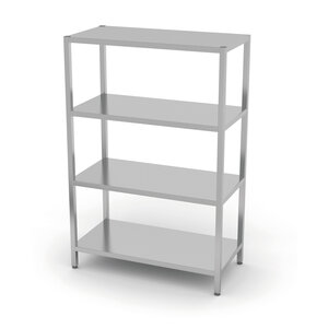 INOXI Regał magazynowy, 4 półki pełne | 800x400 mm, skręcany