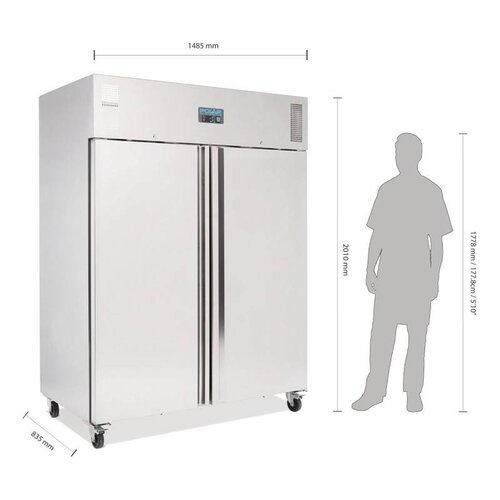 Polar Refrigeration  Szafa chłodnicza 2-drzwiowa GN 2/1, 1300 L, -2 °C do 8 °C