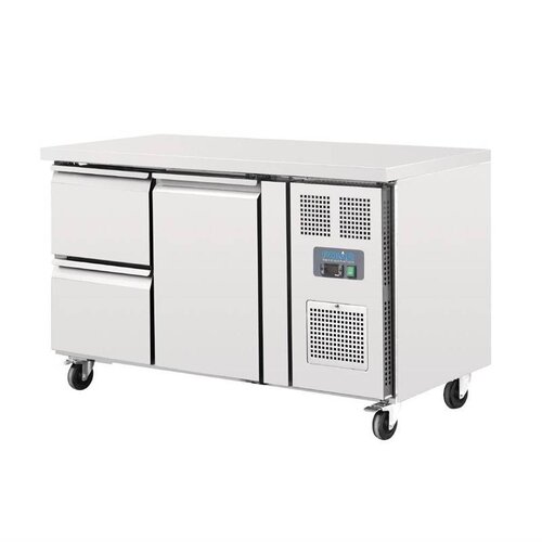 Polar Refrigeration Stół chłodniczy z drzwiami i 2 szufladami 314 L, od -2 °C do 8 °C, agregat boczny Polar Refrigeration Stół chłodniczy z drzwiami i 2 szufladami 314 L, od -2 °C do 8 °C, agregat boczny