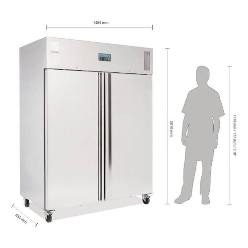 Polar Refrigeration Szafa mroźnicza 2-drzwiowa GN 2/1, 1300 L, -22 °C do -18 °C Polar Refrigeration Szafa mroźnicza 2-drzwiowa GN 2/1, 1300 L, -22 °C do -18 °C