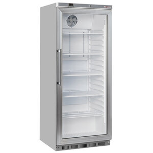 Diverso Szafa chłodnicza przeszklona 600 L, od 3 do 10°C, ze stali nierdzewnej, Diverso WR-PG61-XG, 780x768x(h)1890 mm, agregat dolny