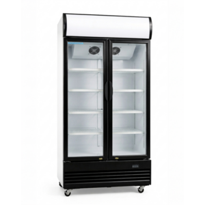 Nordyka Witryna chłodnicza na napoje Nordyka Aura 600HBC, 600 l, 2 drzwi szklane, czarna