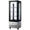 Saro Refrigerated Display Square, 400 L, from 0°C to 10°C, Stationary with Circulation, Black-Silver