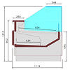 Diamond Lada chłodnicza z prostą szybą 0 do 2°C, 2560x1114x1210 mm, 800 W, Diamond DPT26-V5, czarna