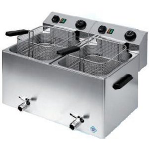 RedFox 2-Tank Countertop Electric Fryer 16 L, 2 x 6 kW, with Two Safety Drain Taps