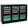 Diamond Triple Sliding Doors Back Bar Cooler 300 L, from 2 °C to 10 °C, Black 240 Bottles
