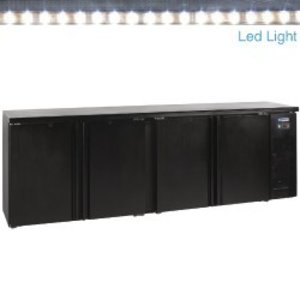 Diamond Four Hinged Doors Back Bar Cooler 783 L, from 1 °C to 8 °C, Black Diamond Four Hinged Doors Back Bar Cooler 783 L, from 1 °C to 8 °C, Black