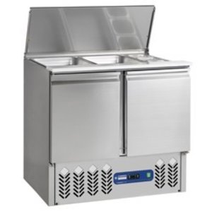 Diamond 2-doors Salad Prep Table 2x GN 1/1 + 3x GN 1/6, 240 L, 2 °C to 10°C, Bottom-Mounted Compressor