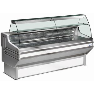 Diamond Refrigerated display counter, curved glass with storage space Diamond Refrigerated display counter, curved glass with storage space