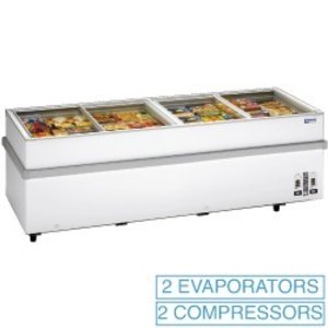 Diamond Glass Top Chest Freezer, from -15 °C to -23 °C