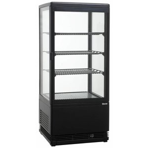 Bartscher Refrigerated Display Square, 78 L, from 2°C to 12°C, Countertop, Black Bartscher Refrigerated Display Square, 78 L, from 2°C to 12°C, Countertop, Black