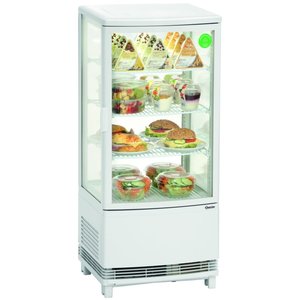 Bartscher Witryna chłodnicza kwadratowa, 86 L, od 2°C do 12°C, nastawna, biała Bartscher Witryna chłodnicza kwadratowa, 86 L, od 2°C do 12°C, nastawna, biała