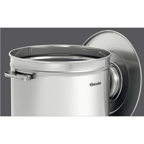 Bartscher Kosz na śmieci jezdny 56 L ze stali nierdzewnej, z pokrywą podnoszoną, srebrny Bartscher Kosz na śmieci jezdny 56 L ze stali nierdzewnej, z pokrywą podnoszoną, srebrny